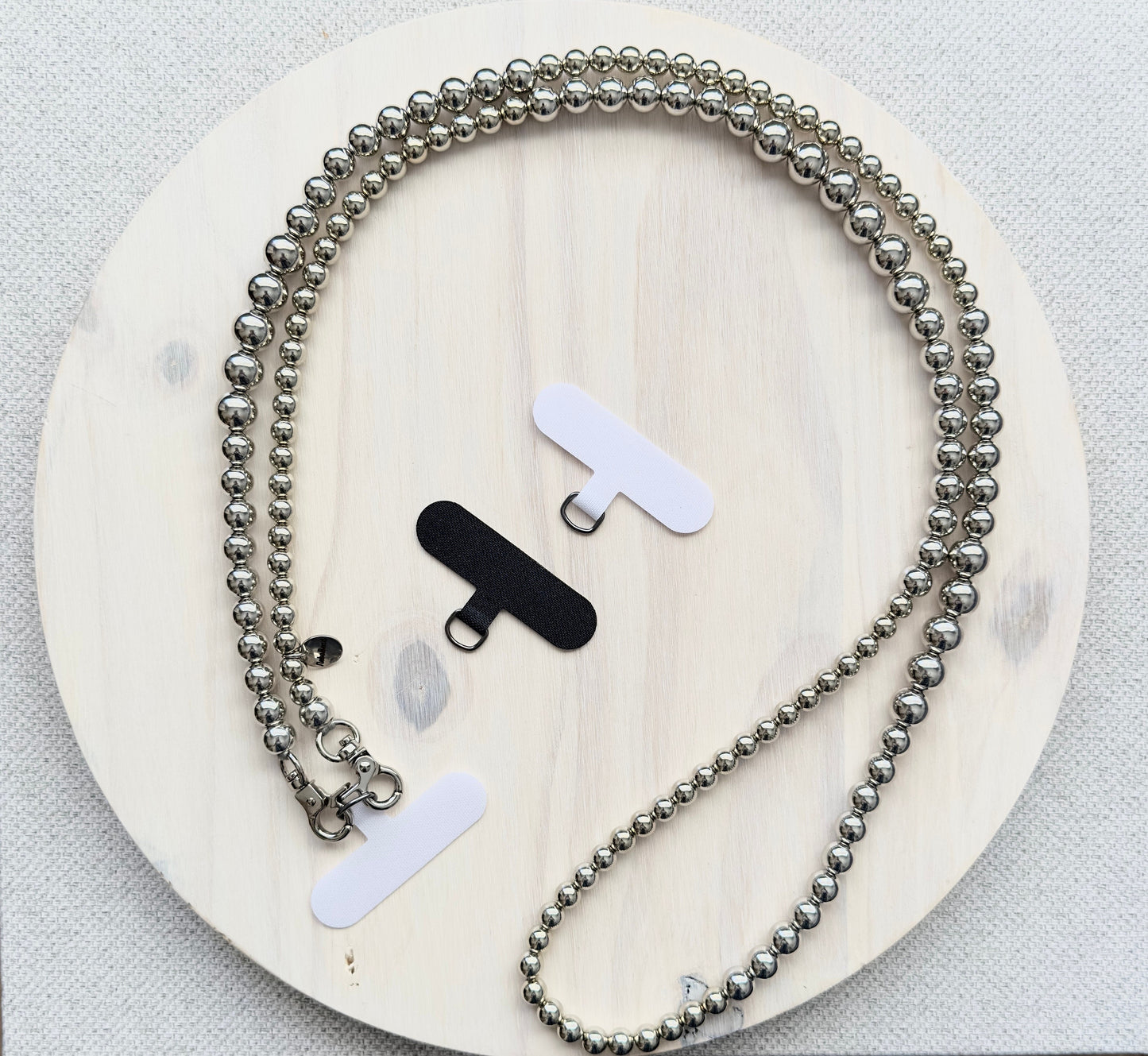 Silver Beads Phone Strap•Crossbody Phone Strap•Phone Strap•Phone Lanyard•Crossbody Beads•Festival Costume•Festival Accessories•
