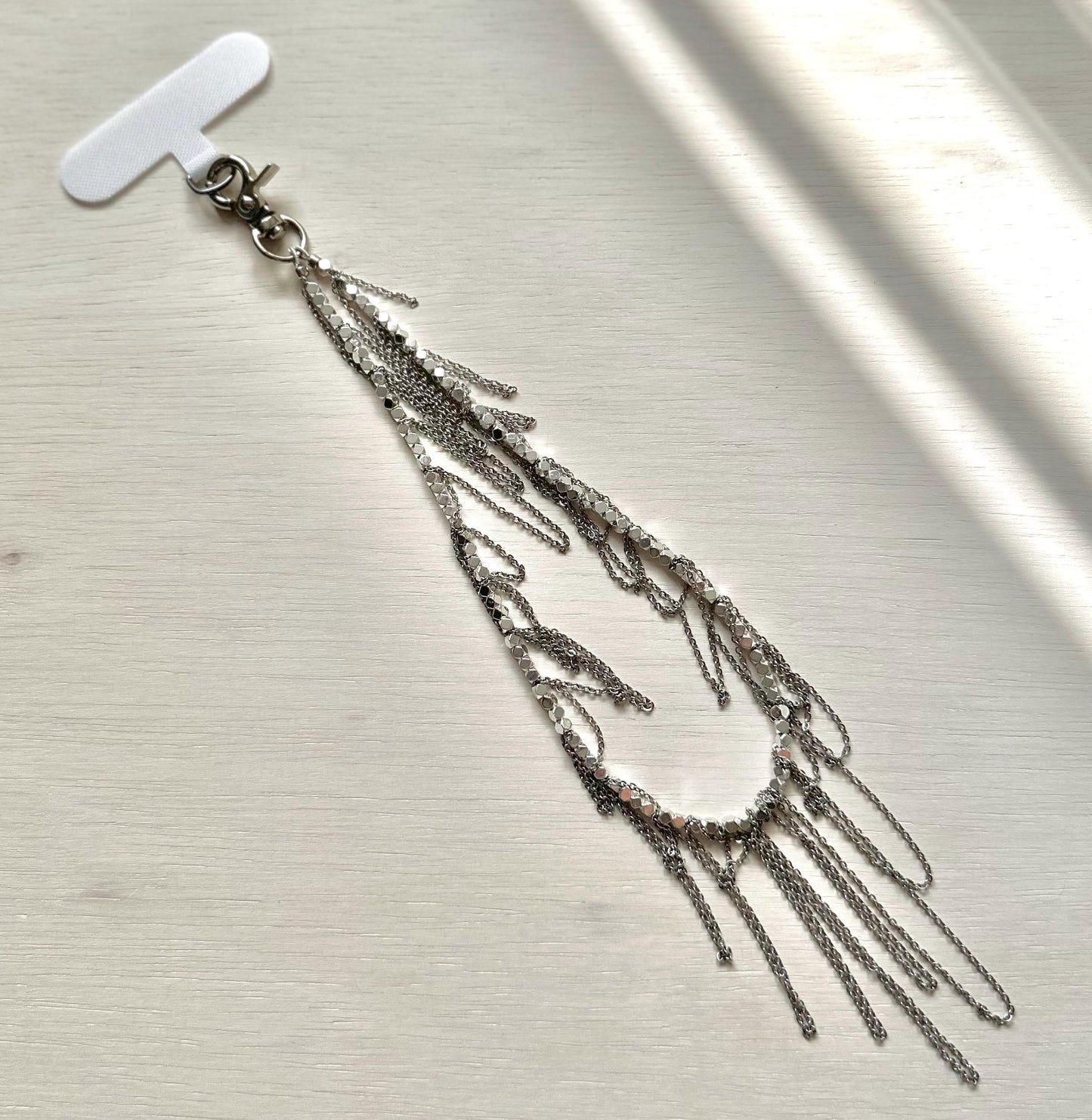 Phone Strap•Silver Phone Strap•Silver Chain Phone Strap•Phone Wristlet •Phone Charms•Handmade Phone Strap•Unique Design Strap•