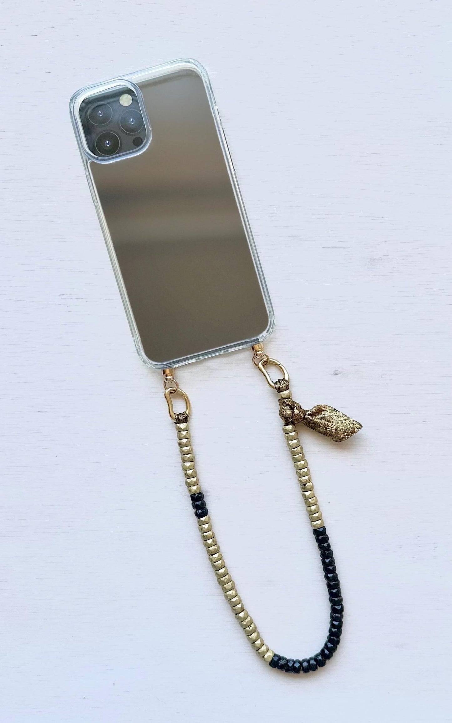 Phone Wristlet Gold•Phone Charm•Brass Beads Phone Wristlet•