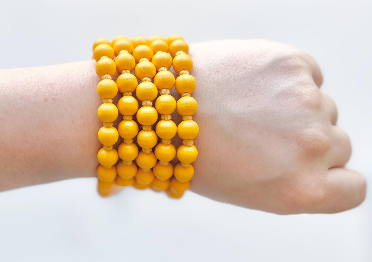 Sunny Yellow Wooden Beads Phone Strap•Crossbody Phone Strap•Phone Lanyard•Boho Style•