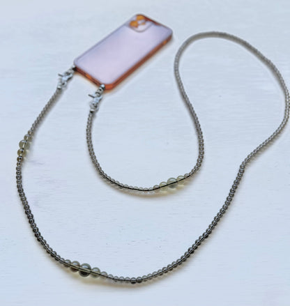 •Smoky Quartz Beads Crossbody Phone Strap•