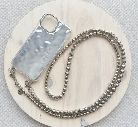 Silver Beads Phone Strap•Crossbody Phone Strap•Phone Strap•Phone Lanyard•Crossbody Beads•Festival Costume•Festival Accessories•