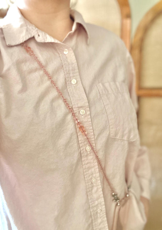 Clear Pink Beads Phone Strap•Crossbody Phone Strap•Phone Strap•Phone lanyard •Phone Accessories•Phone Beads•Long Beads•Festival Costume•