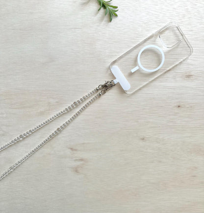 Clear Quartz Beads Crossbody Phone Strap•Phone Lanyard•Phone Beads•Long Beads•Crossbody Phone Strap•Festival Costume•