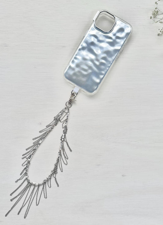 Phone Strap•Silver Phone Strap•Silver Chain Phone Strap•Phone Wristlet •Phone Charms•Handmade Phone Strap•Unique Design Strap•